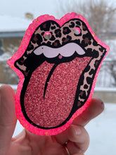 Load image into Gallery viewer, Tongue- Leopard Glitter Freshie
