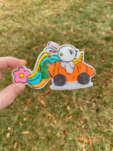 Load image into Gallery viewer, Bunny in Rainbow Car Freshie Mold for easter, car freshie designs oven safe silicone cross mold for resin cross easter mold easter freshie
