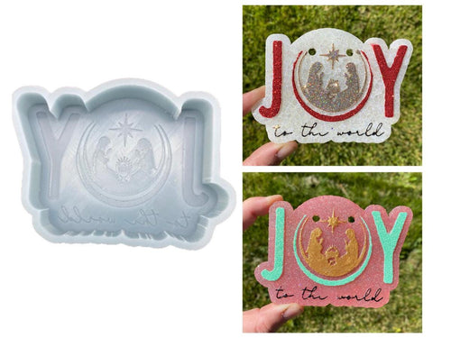 Joy to the World Freshie Mold, freshie making supplies, Christmas freshie mold, Jesus Christmas Freshie Molds, Nativity Freshie Mold