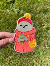 Load image into Gallery viewer, Cozy Winter Ghost Freshie Silicone Mold, freshie making supplies, Christmas freshie mold, cozy winter freshie molds, happy winter molds
