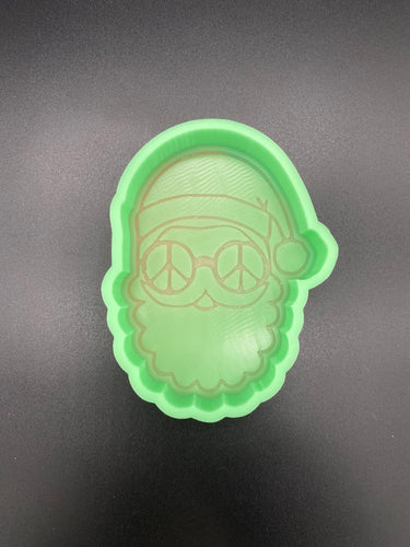 Santa Freshie Mold, freshie making supplies, Christmas freshie mold, santa claus silicone mold, Cute Santa mold, Peace Sign Glasses Santa