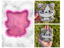 Load image into Gallery viewer, Kitten Freshie Mold, aroma bead molds, freshie making supplies, animal freshie molds, bestselling freshie molds, cat freshie molds
