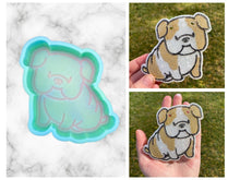 Load image into Gallery viewer, Bulldog Freshie Mold, Dog Freshie Mold, Dog Breed Freshie Molds, Freshie Molds for Beginners, Heat Safe Silicone Mold, Simple Freshie mold
