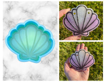 Load image into Gallery viewer, Seashell Freshie Silicone Mold, aroma bead molds, freshie making supplies, ocean freshie mold, beach freshie molds, shell silicone mold
