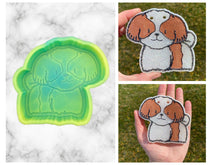 Load image into Gallery viewer, Shih Tzu Freshie Mold, Dog Freshie Mold, Dog Breed Freshie Molds, Freshie Molds for Beginners, Heat Safe Silicone Mold, Simple Freshie molds
