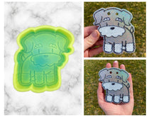 Load image into Gallery viewer, Schnauzer Freshie Mold, Dog Freshie Mold, Dog Breed Freshie Molds, Freshie Molds for Beginners, Heat Safe Silicone Mold, Simple Freshie mold
