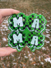 Load image into Gallery viewer, Mama Shamrock Freshie Mold, smiling lucky clover freshie mold, St Patrick&#39;s day freshie mold, Irish freshie mold, silicone soap molds
