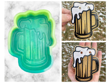 Load image into Gallery viewer, Beer Freshie Mold, St Patrick&#39;s day freshie mold, beer stein freshie mold, father&#39;s day drinking molds, alcohol freshie mold
