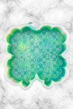 Load image into Gallery viewer, Mama Shamrock Freshie Mold, smiling lucky clover freshie mold, St Patrick&#39;s day freshie mold, Irish freshie mold, silicone soap molds
