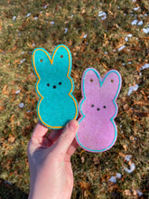 Load image into Gallery viewer, Bunny Freshie Mold for easter, car freshie designs oven safe silicone cross mold for resin cross easter mold for bath bombs, easter freshie
