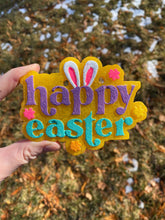 Load image into Gallery viewer, Happy Easter Freshie Mold for easter, car freshie designs oven safe silicone easter mold for resin easter mold for bath bomb freshie making
