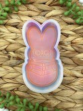 Load image into Gallery viewer, Reading Bunny Freshie Mold for easter, car freshie designs, easter book freshie mold, fantasy freshie mold, reader silicone mold,
