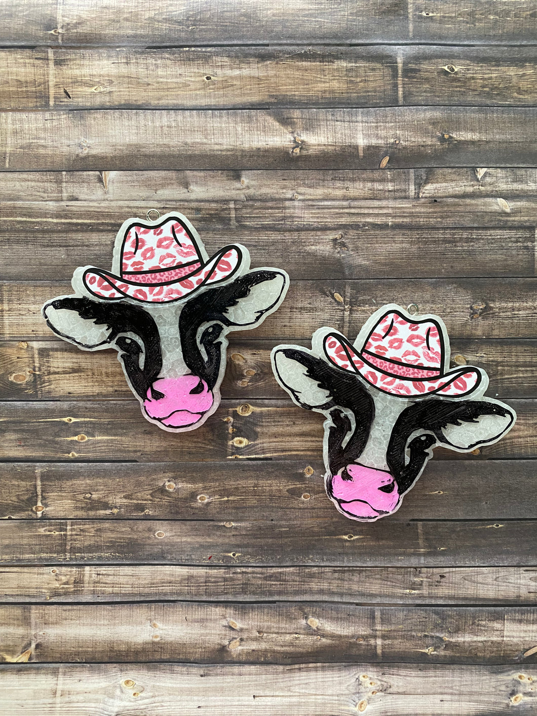 Valentine Cows with Cowboy Hat Vent Clip Freshie