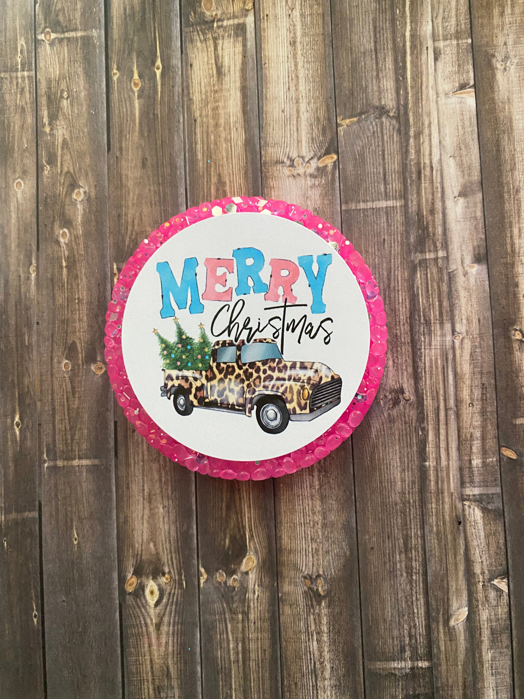 Merry Christmas- Pink and Blue Truck Freshie