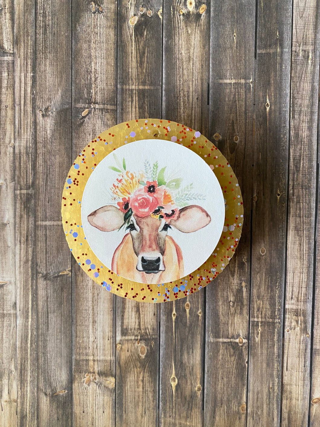 Cow with Flowers Freshie